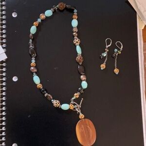 Cute silver blue brown stones with removable D embellishment